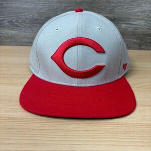 Cincinnati Reds Hat Snapback Gray Red MLB Baseball Adjustable '47